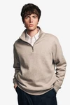 Next Sweatshirt Jersey-Sweatshirt mit Reißverschlusskragen Khaki/Braun/Beige/Hellblau