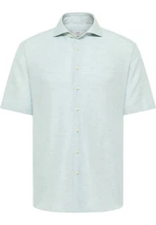 Eterna Langarmhemd Modern Fit Hellgrün/Hellblau/Grün