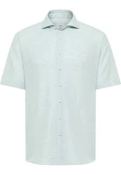 Eterna Langarmhemd Modern Fit Hellgrün/Hellblau/Grün