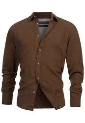 Indicode Langarmhemd INGilman Khaki/Dunkelbraun/Braun