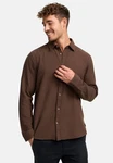 Indicode Langarmhemd INGilman Khaki/Dunkelbraun/Braun