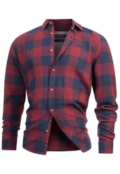 Indicode Langarmhemd INGilman Rot/Bordeaux/Dunkelrot/Lila