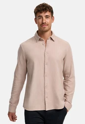 Indicode Langarmhemd INGilman Beige/Khaki/Braun