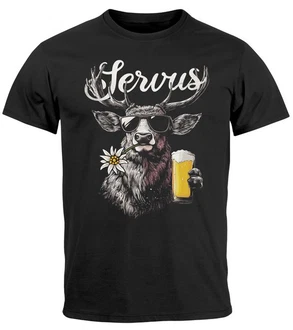 Neverless Print-Shirt Herren T-Shirt Hirsch Tracht Modern Lustig Volksfest Bayern Servus Neverless Print-Shirt Herren T-Shirt Hirsch Tracht Modern Lustig Volksfest Bayern Servus