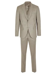Steffen Klein Herren Anzug Regular Fit Khaki/Beige/Braun