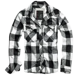 Brandit Outdoorhemd Checkshirt Schwarz/Dunkelgrau/Weiß/Braun