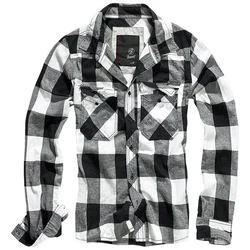 Brandit Outdoorhemd Checkshirt Schwarz/Dunkelgrau/Weiß/Braun