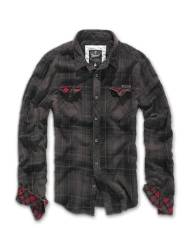 Brandit Herren Duncan Langarmhemd Beige/Rot/Dunkelgrau/Braun/Dunkelrot/Bordeaux
