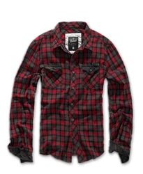 Brandit Herren Duncan Langarmhemd Rot/Dunkelrot