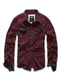 Brandit Herren Duncan Langarmhemd Rot/Dunkelrot