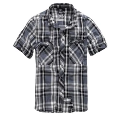 Brandit Kurzarmhemd Roadstar Schwarz/Grau/Hellblau/Dunkelgrau/Blau