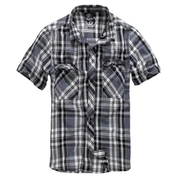 Brandit Kurzarmhemd Roadstar Schwarz/Grau/Hellblau/Dunkelgrau/Blau