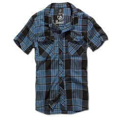 Brandit Kurzarmhemd Roadstar Schwarz/Blau