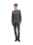 TOM TAILOR Langarmshirt mit Logo-Print Dunkelgrau/Grau