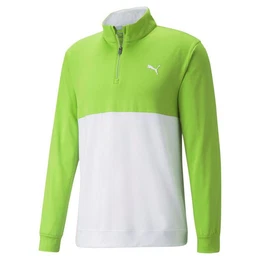 Longsweatshirt Golf Layer Gamer Colorblock 1/4 Zip Grn/Wei Herren UK M