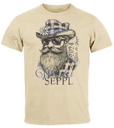 Print-Shirt Herren T-Shirt Trachtenshirt Bayern Dialekt Schriftzug Vuider Seppl mit Print