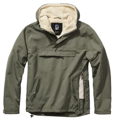 Brandit Winterjacke Windbreaker Sherpa Dunkelgrün/Khaki/Grün