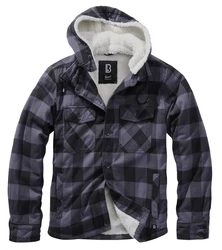 Brandit Jacke Lumber Hooded (1-St) taubenblau/graumeliert/schwarz