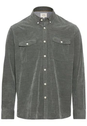 Langarmhemd in Regular Fit aus Cord Button-Down