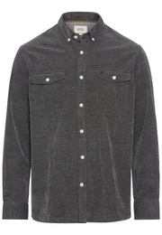 Langarmhemd in Regular Fit aus Cord Button-Down