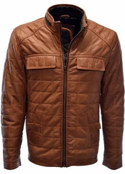 Zimmert Lederjacke Logan Cognac/Dunkel-Braun