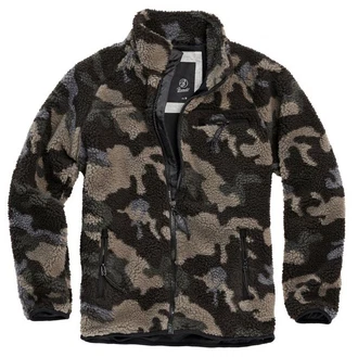 Brandit Herren Teddyfleece Jacket Dunkelgrün/Braun