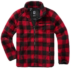 Brandit Herren Teddyfleece Jacket Rot/Dunkelrot