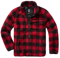Brandit Herren Teddyfleece Jacket Rot/Dunkelrot