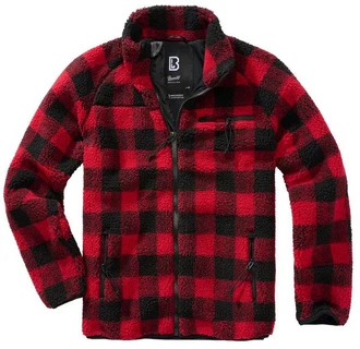 Brandit Herren Teddyfleece Jacket Rot/Dunkelrot