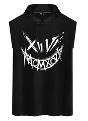 RMK Tanktop Herren Muskelshirt Gym Shirt Smyle mit Kapuze Schwarz/Grau