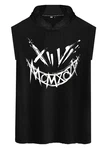 RMK Tanktop Herren Muskelshirt Gym Shirt Smyle mit Kapuze Schwarz/Grau