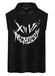 RMK Tanktop Herren Muskelshirt Gym Shirt Smyle mit Kapuze Schwarz/Grau