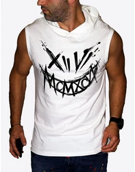 RMK Tanktop Herren Muskelshirt Gym Shirt Smyle mit Kapuze Weiß/Rot/Grün/Dunkelgrau/Schwarz