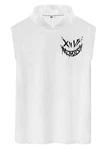 RMK Tanktop Herren Muskelshirt Gym Shirt Smyle mit Kapuze Weiß/Dunkelblau/Grün
