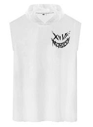 Tanktop Herren Muskelshirt Gym Shirt Smiley Smyle mit Kapuze rmellos
