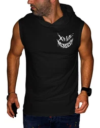 RMK Tanktop Herren Muskelshirt Gym Shirt Smyle mit Kapuze Schwarz/Grün