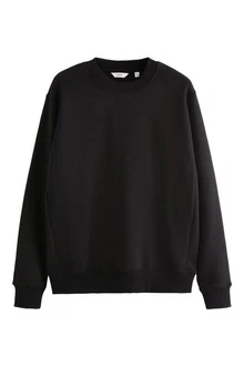 Next Sweatshirt Premium Jersey-Pullover Rundhalspullover Schwarz/Dunkelgrau