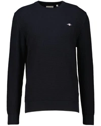 Gant Strickpullover aus Bio Baumwolle Dunkelblau/Blau/Schwarz