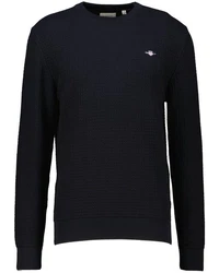 Gant Strickpullover aus Bio Baumwolle Dunkelblau/Blau/Schwarz