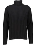 HUGO Strickpullover Rollkragenpullover SIGUR Schwarz/Dunkelblau