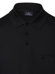 RAGMAN Poloshirt Langarm Polo Schwarz/Dunkelblau