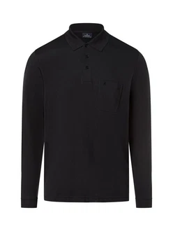 RAGMAN Poloshirt Langarm Polo Schwarz/Dunkelblau