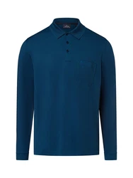 RAGMAN Poloshirt Langarm Polo Dunkelblau/Blau/Hellblau