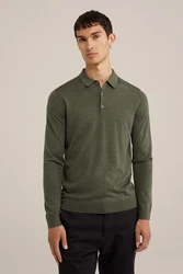 WE Fashion Wollpullover Dunkelgrün/Grün