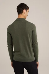 WE Fashion Wollpullover Dunkelgrün/Grün