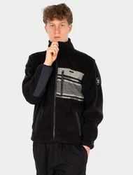 Iriedaily Fleecejacke Wonderer Track schwarz/schwarzmeliert/offwhite
