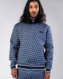 Sweatjacke - Trackjacke - Zip-Jacke All-Over-Print - Jogginganzug