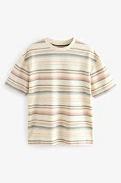 T-Shirt T-Shirt mit Strukturstreifen (1-tlg)