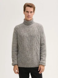TOM TAILOR Rollkragenpullover graumeliert