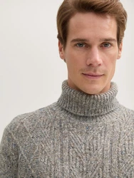TOM TAILOR Rollkragenpullover graumeliert